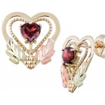 Genuine Garnet Heart Earrings - by Coleman